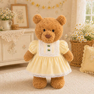Large Bartholomew Bear & 16" Plush Clothes Outfit - Yellow Daisy Dress